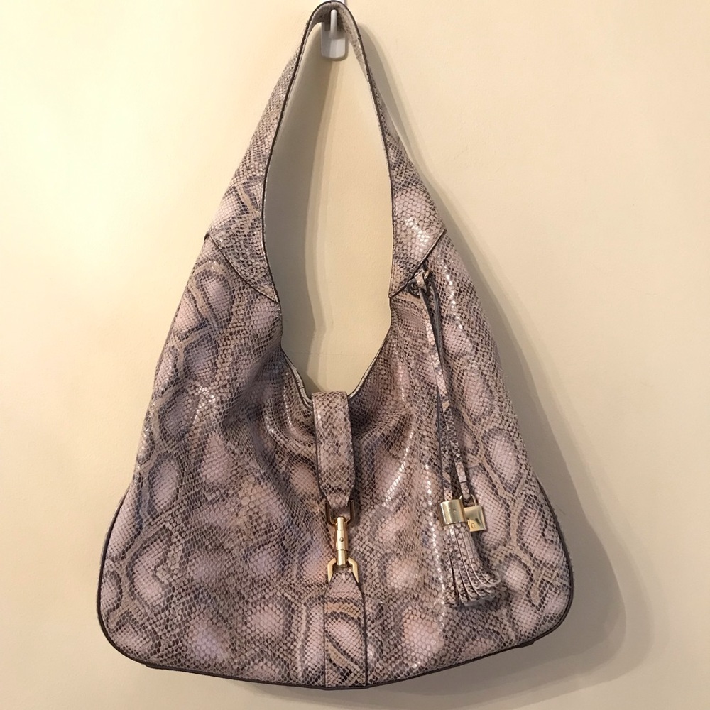 G.I.L.I. Verona Cobra Leather Hobo Handbag - Picture 2 of 10